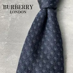 美品 BURBERRY LONDON ジャガード ドット柄 ホースロゴ ネクタイ