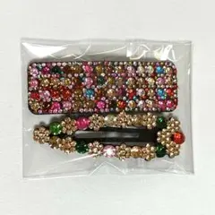 ヘアピン　2個セット　キラキラ　カラフル