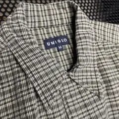 90s OLD UNIQLO 長袖 ネルシャツ M 紺タグ チェック