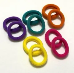 【匿名配送】未使用品 洗えるヘアゴム 5色 カラーヘアゴム （10個セット）