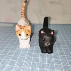特価☆匿名配送☆新品キーストーン木彫りキャット茶シロ&ブラック 眼鏡リング立て