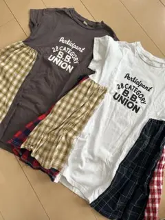 姉妹　双子コーデ　お揃いワンピース140