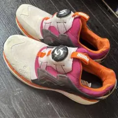 【美品】PUMA ダイヤル式スニーカー 27センチ ピンク/オレンジ メンズ