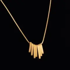 18K 本物ネックレス 小さな四角 ファッション トレンド 鎖骨チェーン08