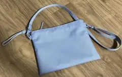 無印良品　ポーチとしても使える　撥水サコッシュ スモーキーブルー・２０×２６ｃｍ