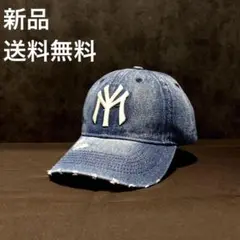 大トレンド✨新品 デニムベースボールキャップ NY帽子LA ストリート