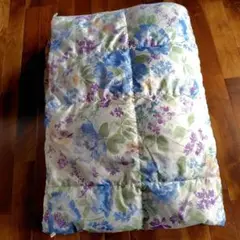 moririn 羽毛肌掛け布団 150x210　青系花柄　美品