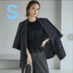 新品　しまむら　mysa 田中里奈 半袖 テーラージャケット S ブラック