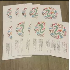 残り1点⭐️年賀状じまい 新年お知らせ 私製10枚入り 切手なし ヘビ 蛇