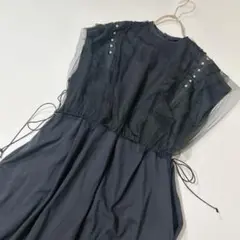 ★日本製★PONTI ポンティー　チュールレイヤードロングワンピース