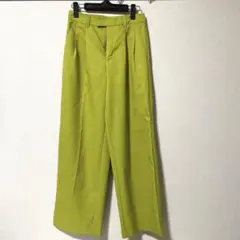 GU ワイドパンツ ライムグリーン Sサイズ
