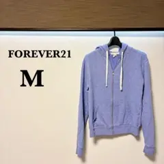 FOREVER21 【M】ライトブルー フード付きパーカー 長袖