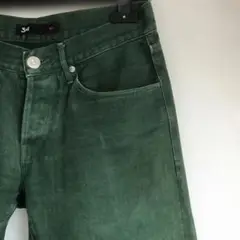 3✖️1 スリーバイワン　セルビッジストレートデニムグリーン28サイズ