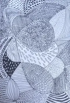 【3日間限定出品】ボールペン画 一点物 ポストカードサイズ 障害者アート