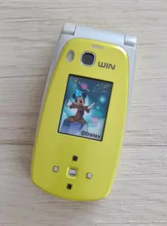 ★展示用モック★ミッキー【W22SA】 (イエロー) ★ au ガラケー模型