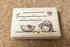 ① ハリネズミ スイカ カブトムシ メモ枠 / はんこ