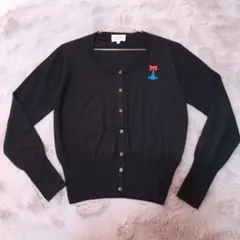 ヴィヴィアンウエストウッド 刺繍長袖カーディガン ブラック M レッドレーベル