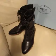 PRADA♥レースアップブーツ37 1/2