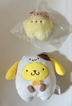サンリオ　ポムポムプリン スタジオハヌル　ぬいぐるみ　マスコットキーホルダー