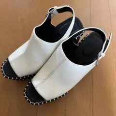 MOUSSY ホワイトオープントゥサンダル