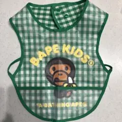 【お得】BAPE KIDS チェック柄スタイ　ベイプ　エプロン　離乳食