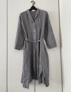 【UNIQLO】ユニクロ ギンガムチェック レトロ 七部　シャツワンピースS