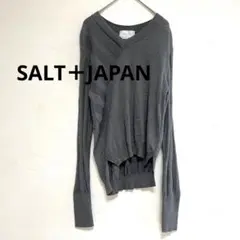 ソルトプラスジャパン　SALT＋JAPAN　Vネックニットプルオーバー　グレー