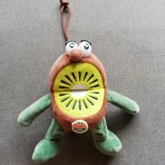 ゼスプリ　キウイブラザーズ　グリーンのぬいぐるみエコバッグ　InRed