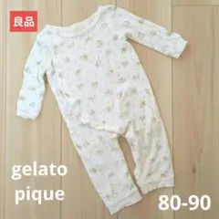 【良品販売】ジェラピケブーケ柄ロンパース　80-90