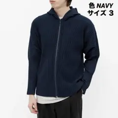 HOMME PLISSÉ フーディー パーカー ブラック サイズ3 Homme Plissé Issey Miyake ジップアップ パーカー | ブラック