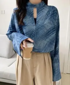2WAY長袖シャツ 青