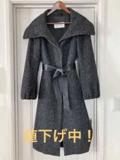 Max Mara 白タグ 最高級 ベルテッドコート カシミヤ シルク XL