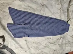 紫色リブ編みレッグウォーマー