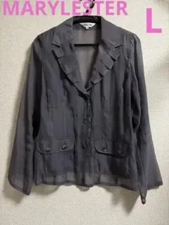 MARYLESTER マリーレスター　フリル付きジャケット　シースルー　はおりL