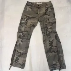 《アバンクロンビー＆フィッチ》メンズ　アーミー　ダメージ加工パンツ【M】ブラウン