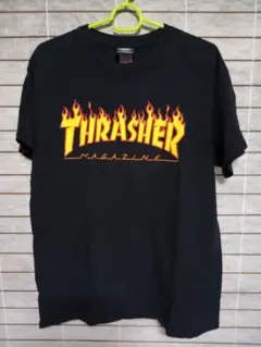 THRATHER　黒Ｔ　古着　サイズМ　ヒビ割れ