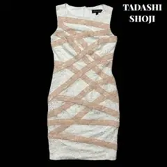 【美品】TADASHI SHOJI レース刺繍 ノースリーブ ワンピース ドレス