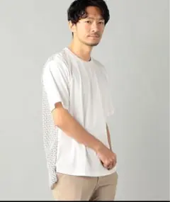 [試着のみ] コムサメン COMME CA MEN プリント コンビ Tシャツ