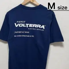 USA古着　Tシャツ　M　ネイビー　紺　グラフィック　企業ロゴ　クルーネック