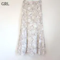 GRL 花柄 フレアスカート シフォン 総柄 シアー