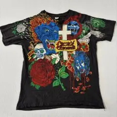 90's \" OZZY OSBORNE \" タトゥー総柄 バンド Tシャツ Vintage Ozzy Osbourne Tattoos All Over Print Concert T Shirt