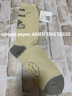 新品conges payes ADIEU TRISTESSEミール柄ソックス食事