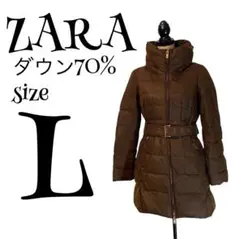 【グレーダックダウン70%】【L】ZARA♡ザラ ダウンコート レディース