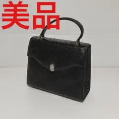 美品 RODANIA オーストリッチ ハンドバッグ 箱型