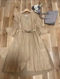 美品✨23区 ワンピース シャツワンピース サイズ38 ベージュ