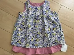 【新品】女の子　ワンピース　リバーシブル　花柄　ピンク　80