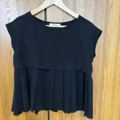 Droite lautreamont 黒 フレンチスリーブ シャツ