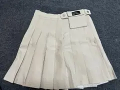 Chamule ベージュ プリーツ ミニスカート