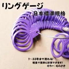 ▲ リングゲージ 紫 1〜33号 指サイズ リングサイズ 指輪計測 プレゼント