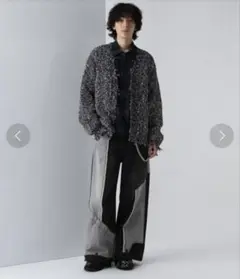 HARE メランジダメージニットカーディガン
